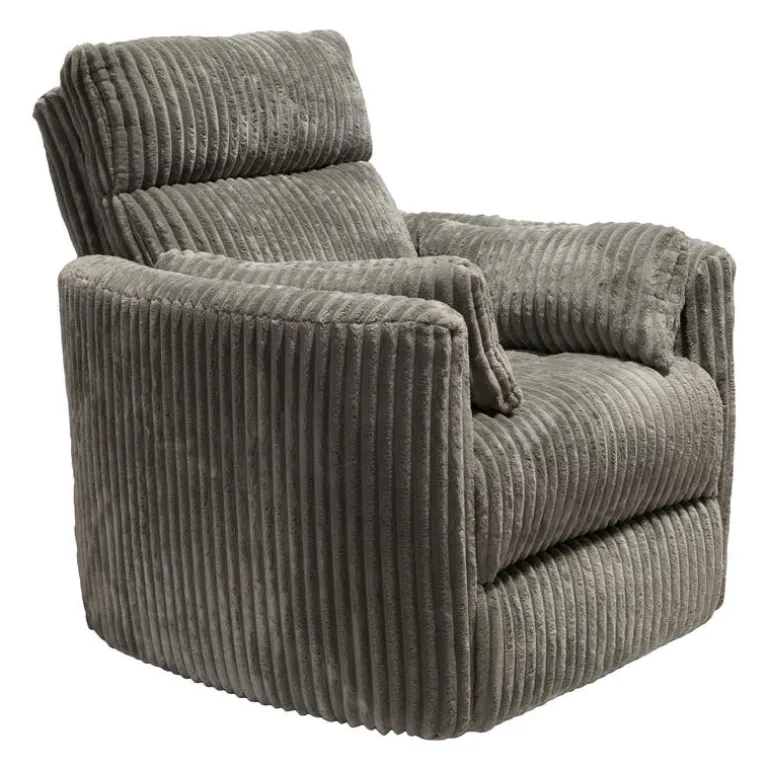 Swivel Corduroy Velvet Rocker Recliner - Grey