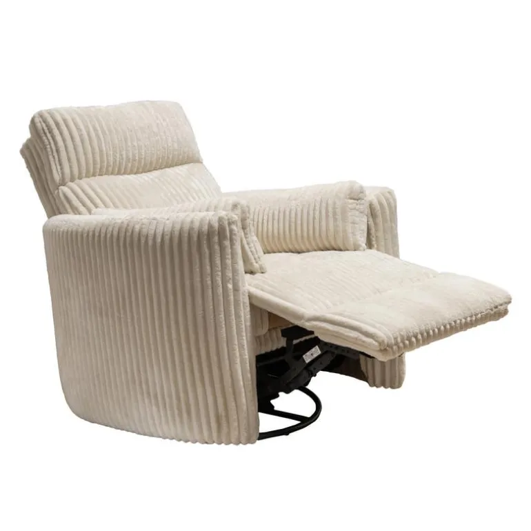 Swivel Corduroy Velvet Rocker Recliner - Beige