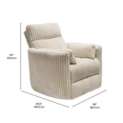Swivel Corduroy Velvet Rocker Recliner - Beige