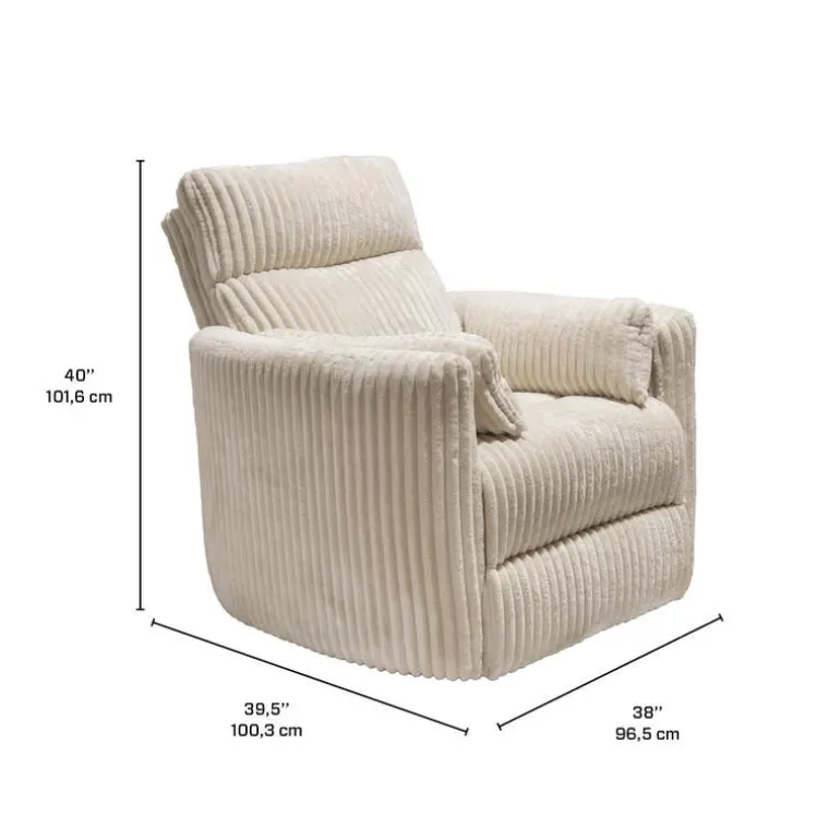 Swivel Corduroy Velvet Rocker Recliner - Beige