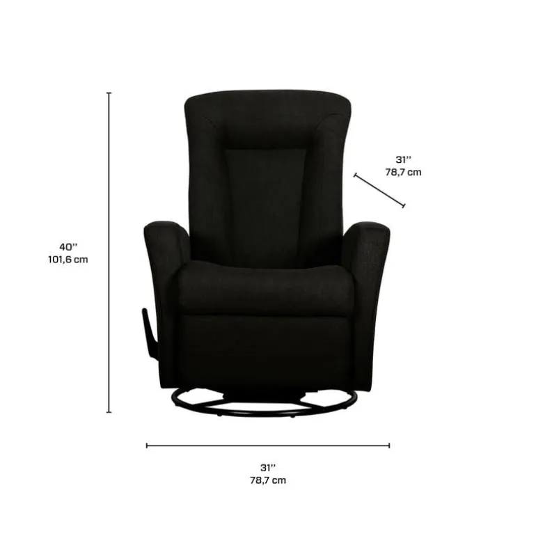 Swivel Rocker Recliner - Black