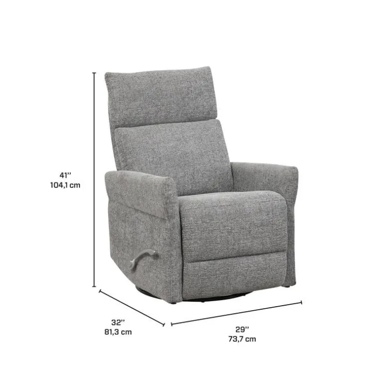 Swivel Rocker Recliner - Dark Grey
