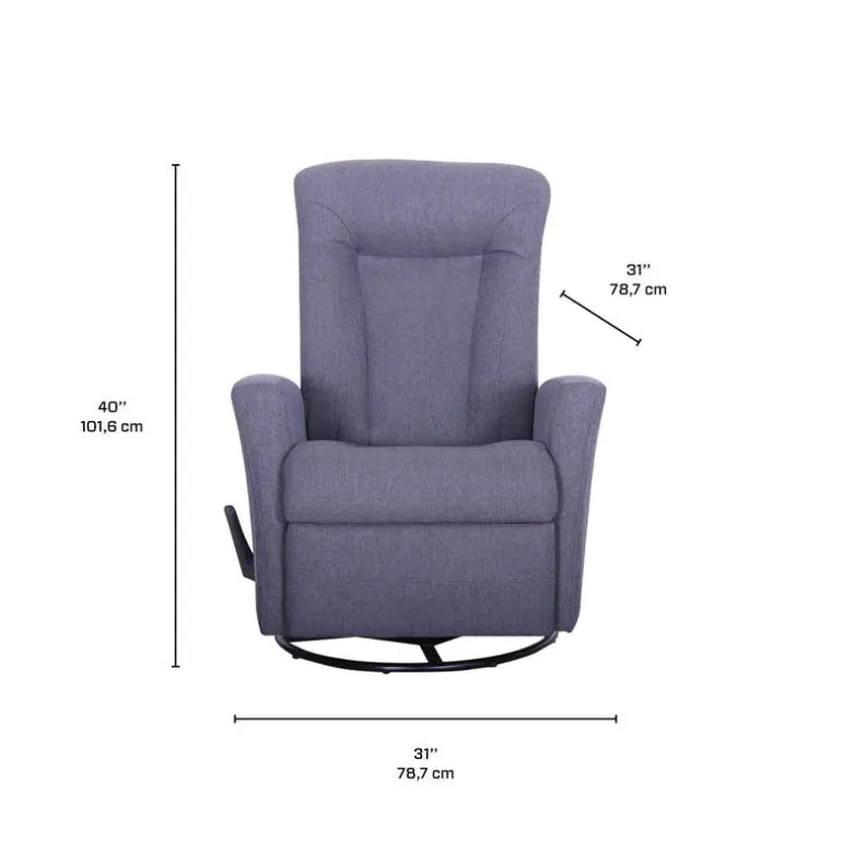 Swivel Rocker Recliner - Grey