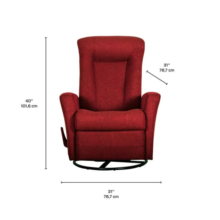 Swivel Rocker Recliner - Red