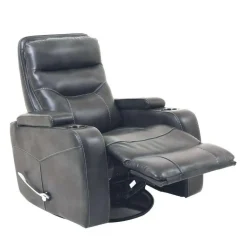 Swivel Rocker Recliner with Storage - Grey