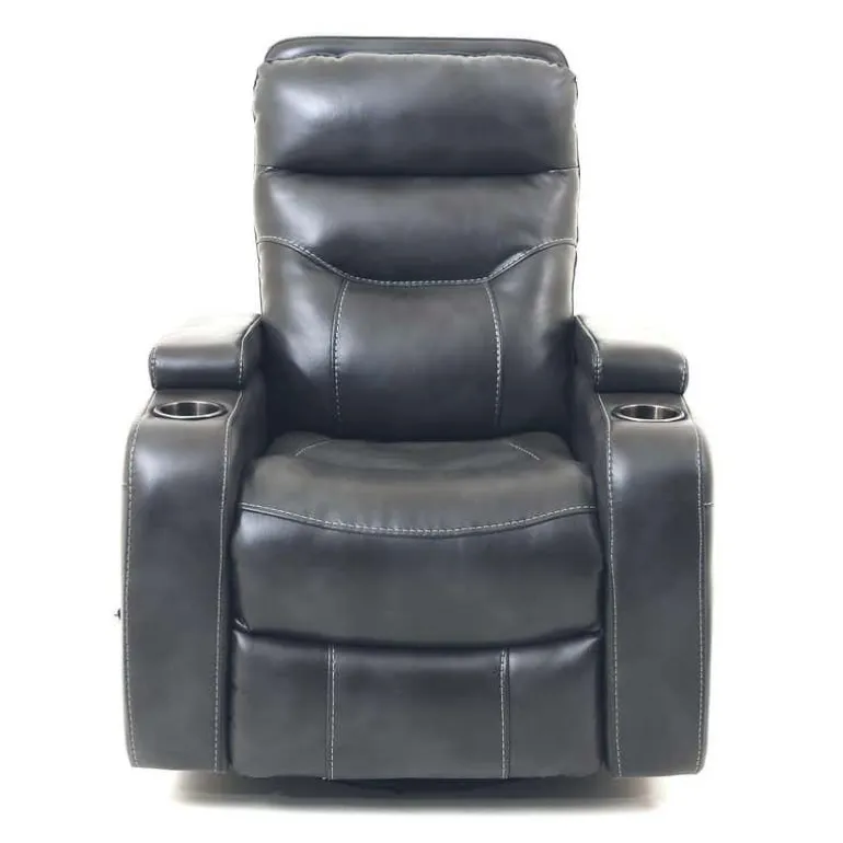 Swivel Rocker Recliner with Storage - Grey
