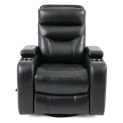 Swivel Rocker Recliner with Storage - Black