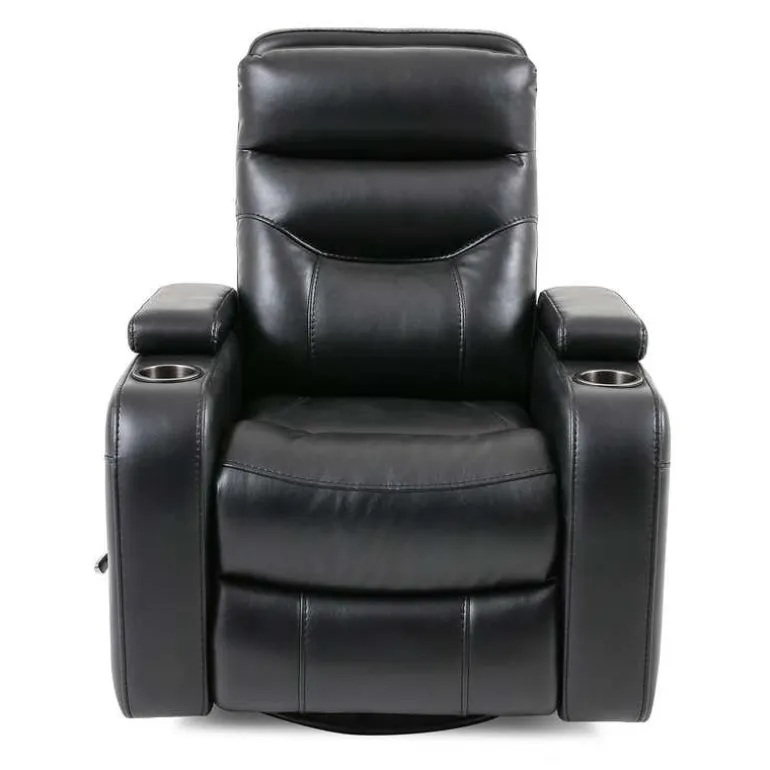 Swivel Rocker Recliner with Storage - Black