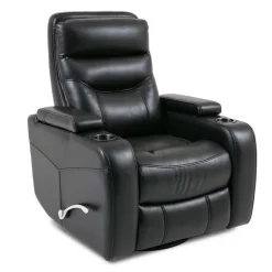 Swivel Rocker Recliner with Storage - Black