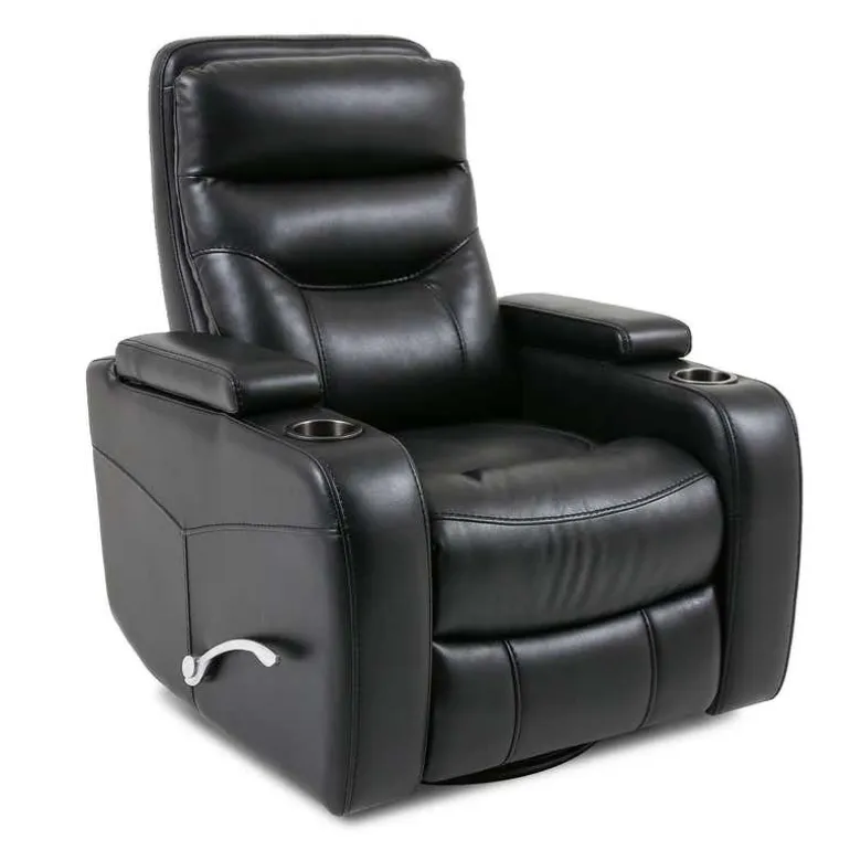 Swivel Rocker Recliner with Storage - Black