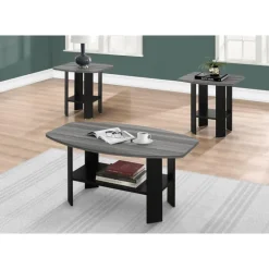 Table set - 3pcs set / black / grey top - Monarch