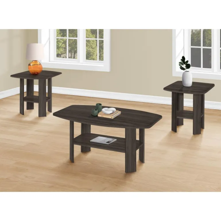 Table set - 3pcs set / brown oak - Monarch