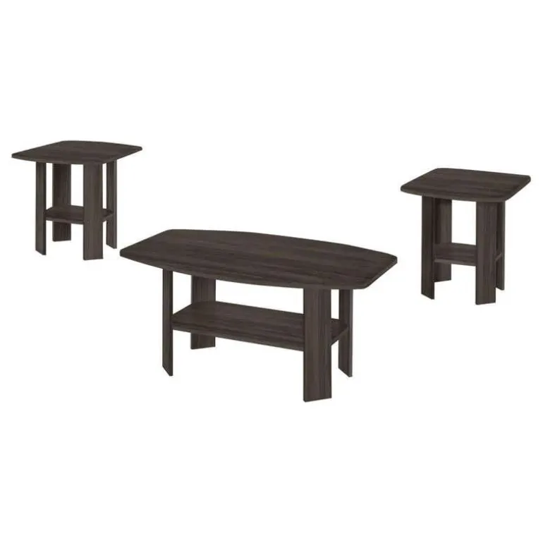 Table set - 3pcs set / brown oak - Monarch