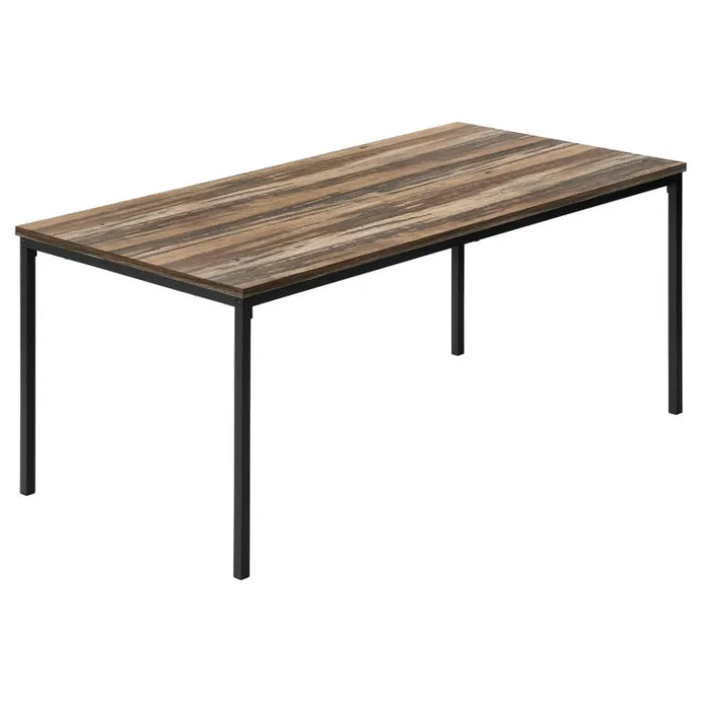 Table set - 3pcs set / brown reclaimed / black metal - Monarch