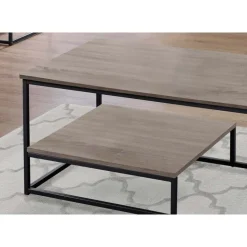 Table set - 3pcs set / dark taupe / black metal - Monarch