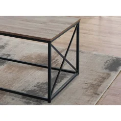 Table set - 3pcs set / dark taupe / black metal - Monarch