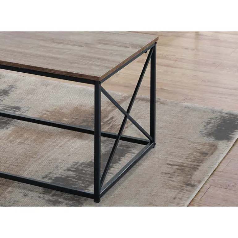 Table set - 3pcs set / dark taupe / black metal - Monarch
