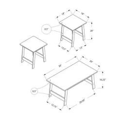 Table set - 3pcs set / espresso - Monarch