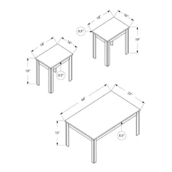 Table set - 3pcs set / industrial grey - Monarch