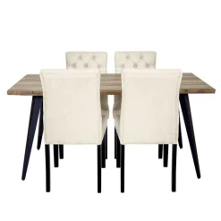 Table with 4 Chairs - Beige