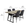 Table with 4 Chairs - Black