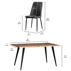 Table with 4 Chairs - Black
