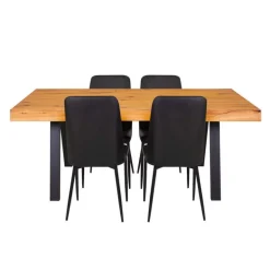 Table with 4 chairs - Black