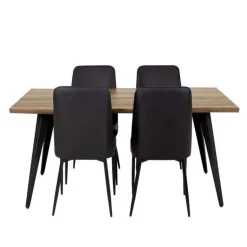 Table with 4 Chairs - Black