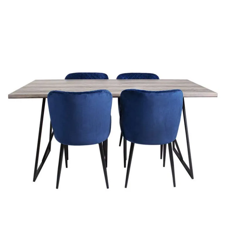 Table with 4 Chairs - Blue
