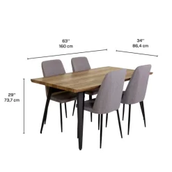 Table with 4 Chairs - Grey
