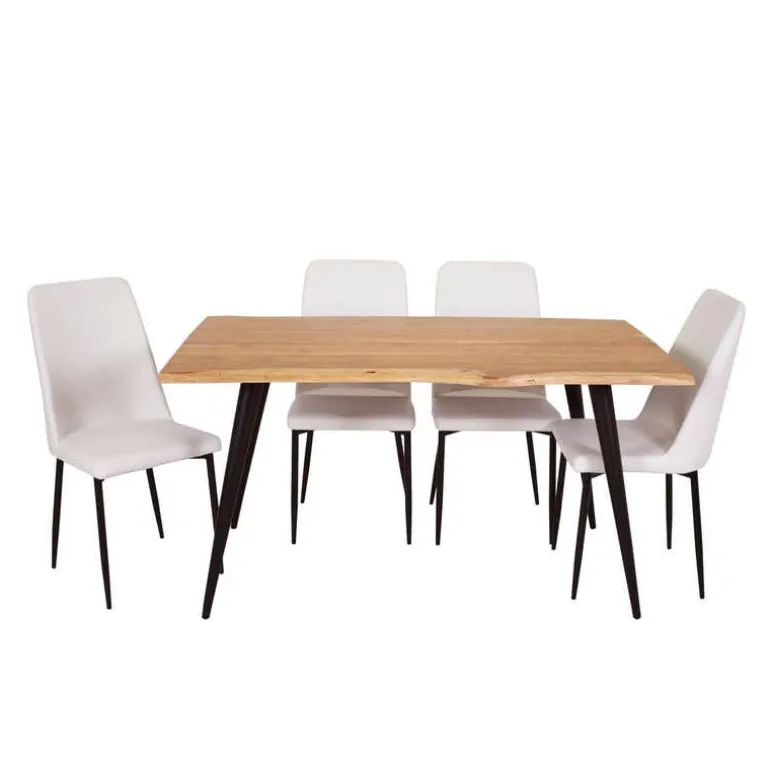 Table with 4 Chairs - White
