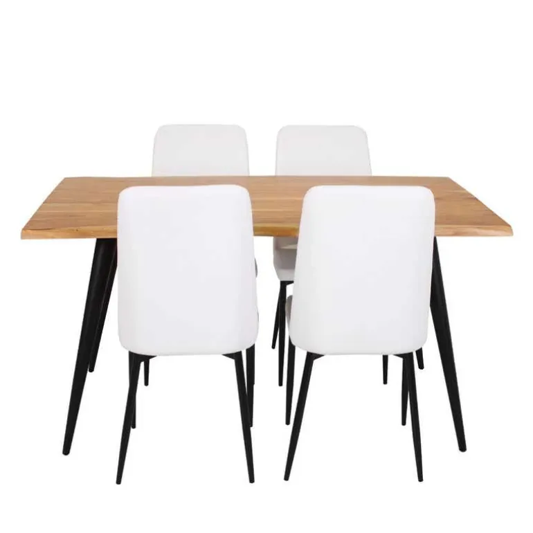 Table with 4 Chairs - White
