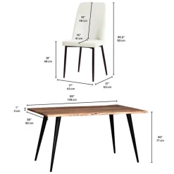 Table with 4 Chairs - White