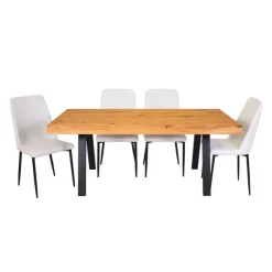 Table with 4 Chairs - White
