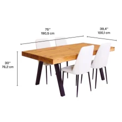 Table with 4 Chairs - White