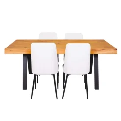 Table with 4 Chairs - White