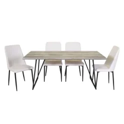 Table with 4 Chairs - White