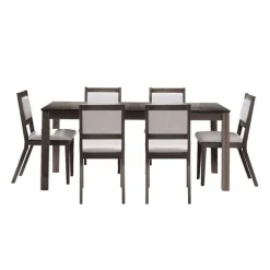 Table with Extension Leaf (54" to 70") and 6 Chairs - Slate