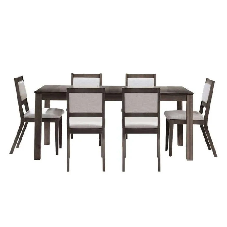 Table with Extension Leaf (54" to 70") and 6 Chairs - Slate