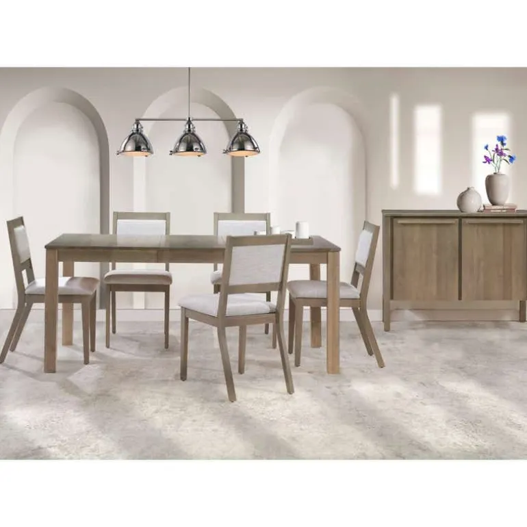Table with Extension Leaf (54” to 70”) and 4 Chairs - Ash Wood