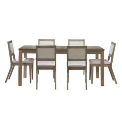 Table with Extension Leaf (54" to 70") and 6 Chairs - Ash Wood