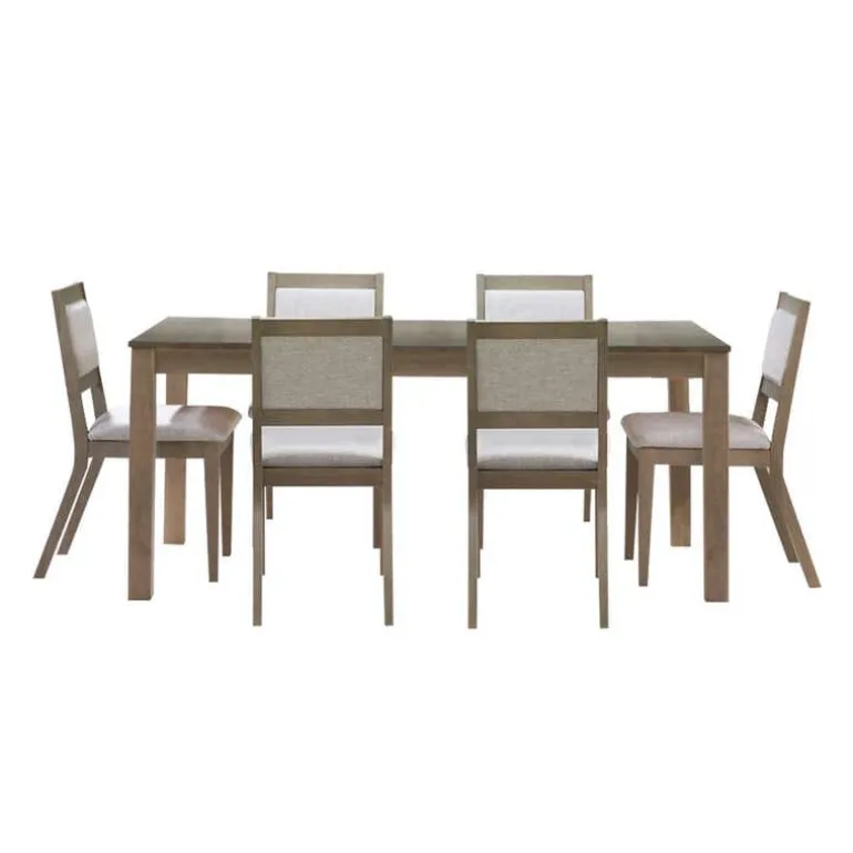 Table with Extension Leaf (54" to 70") and 6 Chairs - Ash Wood