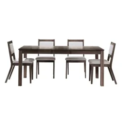 Table with Extension Leaf (54" to 70") and 4 Chairs - Slate