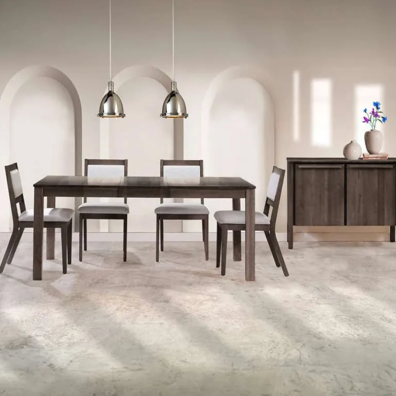 Table with Extension Leaf (54" to 70") and 4 Chairs - Slate