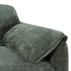 Textured Velvet Feather-Filled Armchair - Dark Green