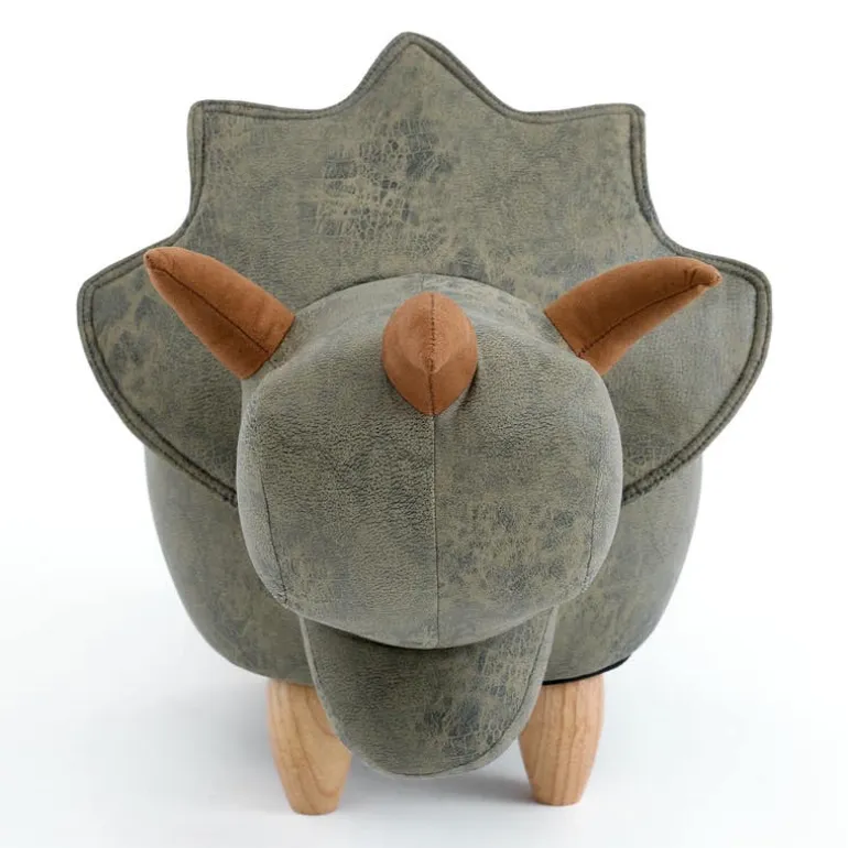 Triceratops-Shaped Kids Pouf – 37.8" x 14.2" x 14.6"