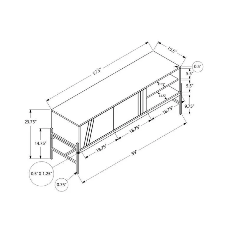 TV Stand 60" - Monarch