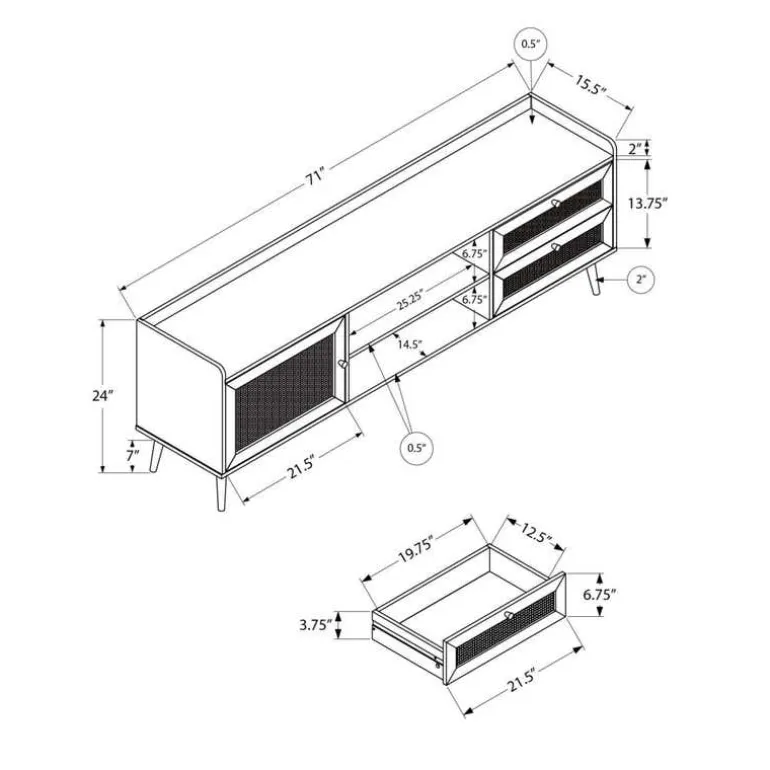TV Stand 72" - Monarch