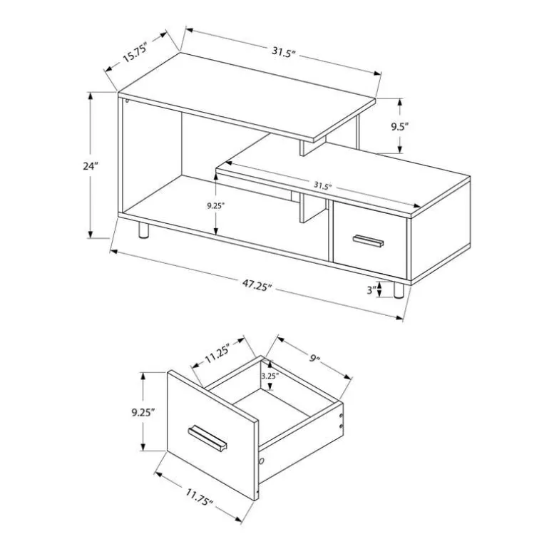 TV Stand with Drawer 48" - Monarch