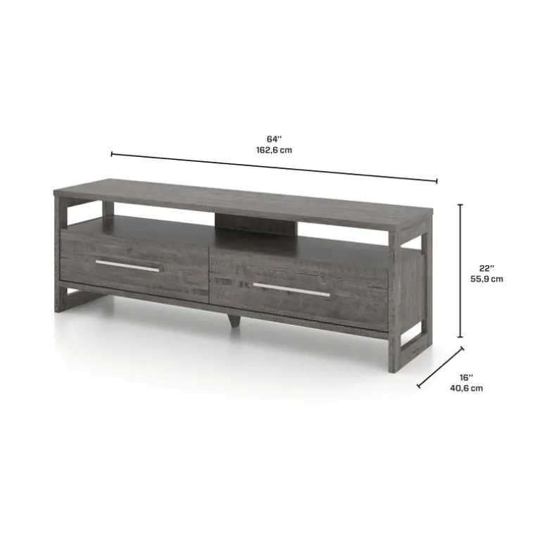 TV Stand with Drawers 63" - Grey